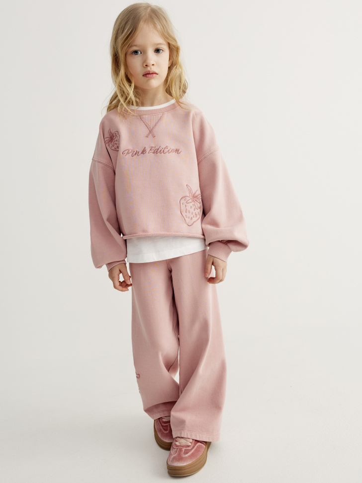 широкие брюки с вышивкой для девочек 4610517421708 фотография