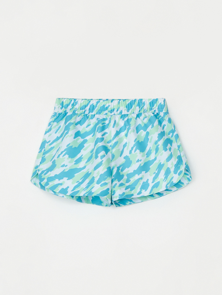 Короткие пляжные шорты с принтом для девочек (принт, 122-128) sela 4680168311536 - фото 1