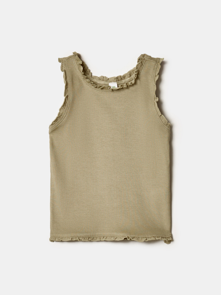 Майка Sela с оборками, хаки, арт. 42823