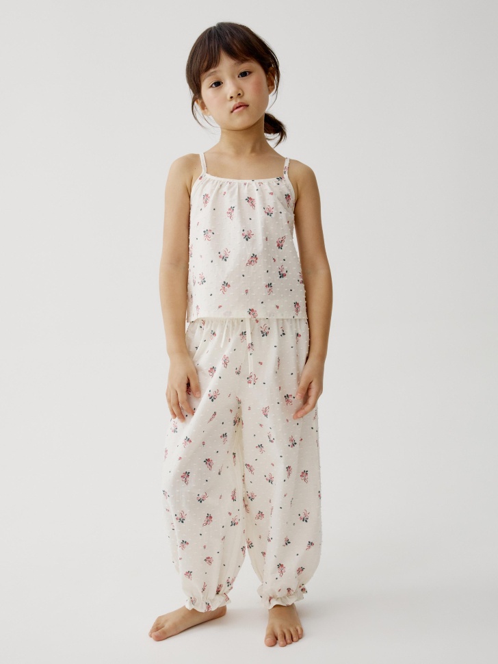 Хлопковая пижама с принтом для девочек 1999₽