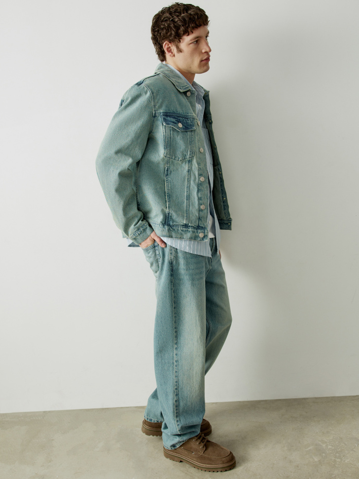 Джинсы SELA прямого кроя со средней посадкой, голубой, арт. 42977