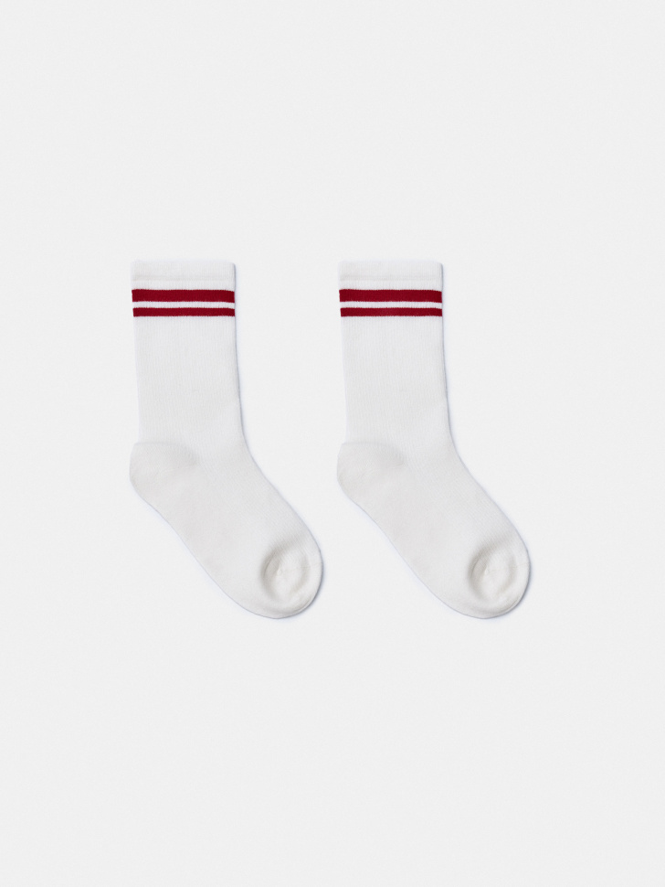 Носки SELA в рубчик, белый, арт. 43071