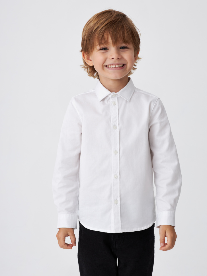 Белая классическая рубашка для мальчиков (белый, 98)