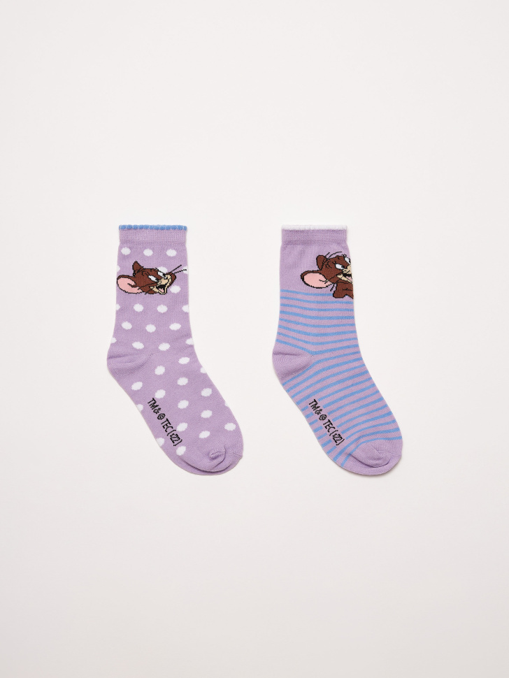 Набор из 2 пар носков с принтом Tom and Jerry для девочек (принт, 18-20)