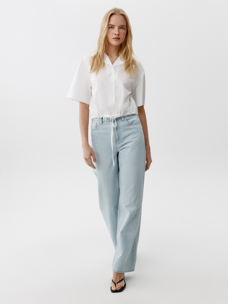 Джинсы Sela классические прямые, голубой, арт. 52516