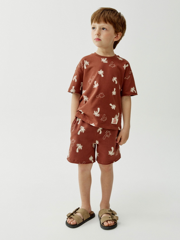 Трикотажные шорты с принтом Sela, коричневый, арт. 54728