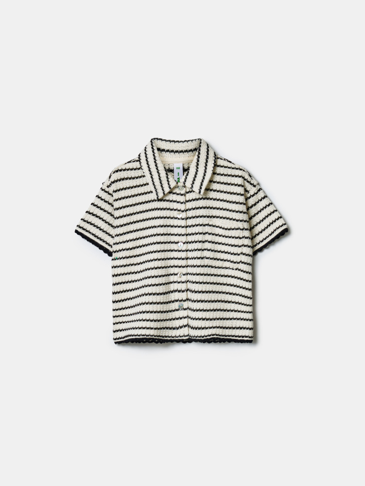 вязаная рубашка в полоску для девочек по цене 1799 руб вид справа