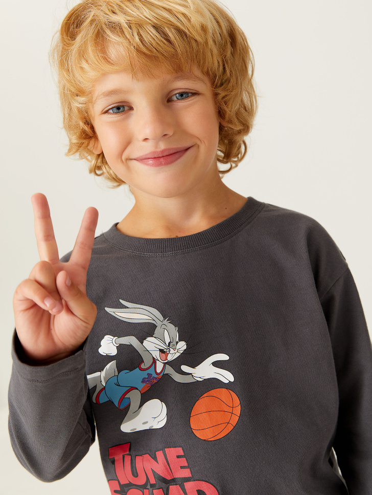 

Лонгслив с принтом Looney Tunes для мальчиков, Серый