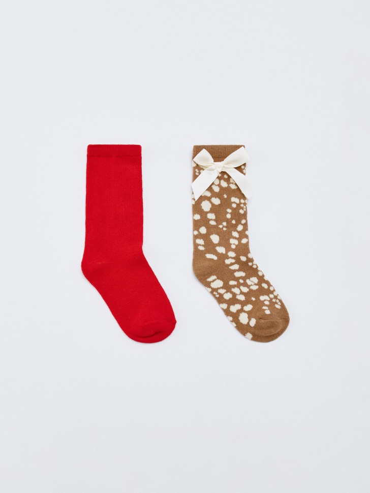 Гольфы SELA для девочек, набор из 2 пар, разноцветный, арт. 33752