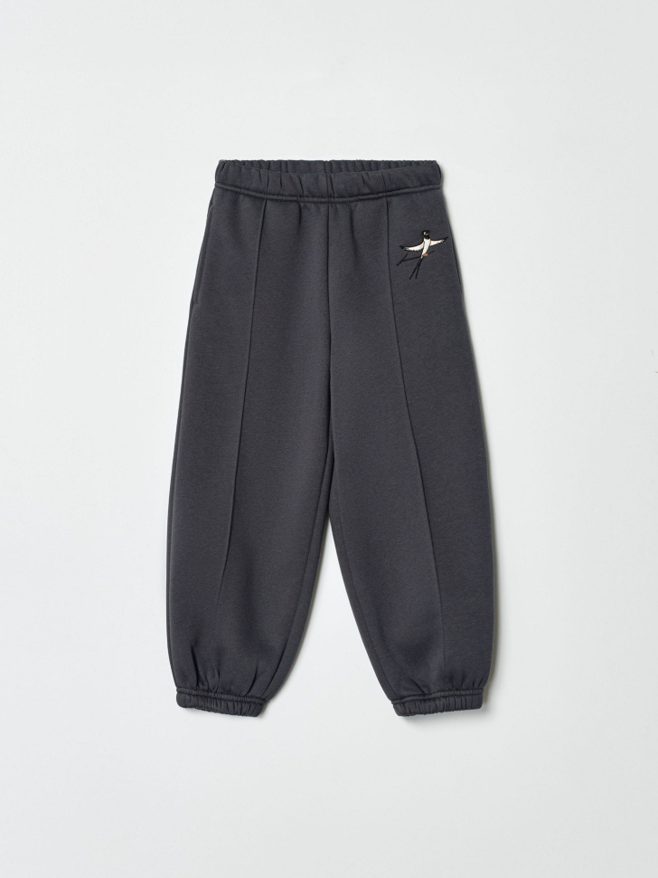 Джоггеры SELA x Союзмультфильм для девочек, серый, арт. 35116