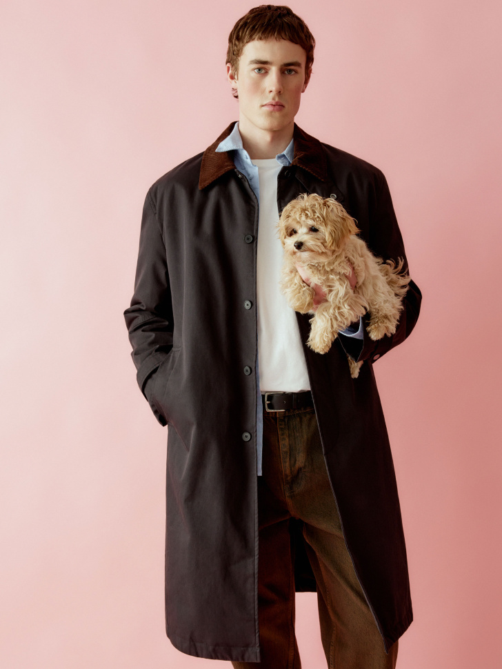 SELA Утепленный тренч с вельветовым воротником, арт. 34337