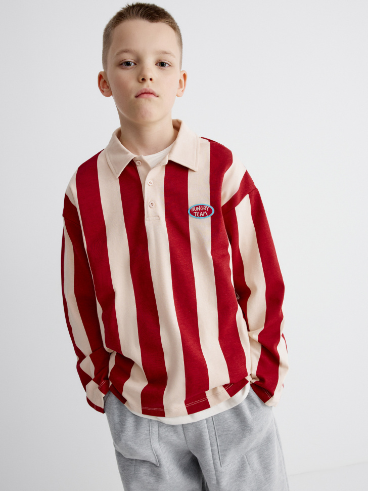 трикотажное поло в полоску для мальчиков 4610517275196 фотография