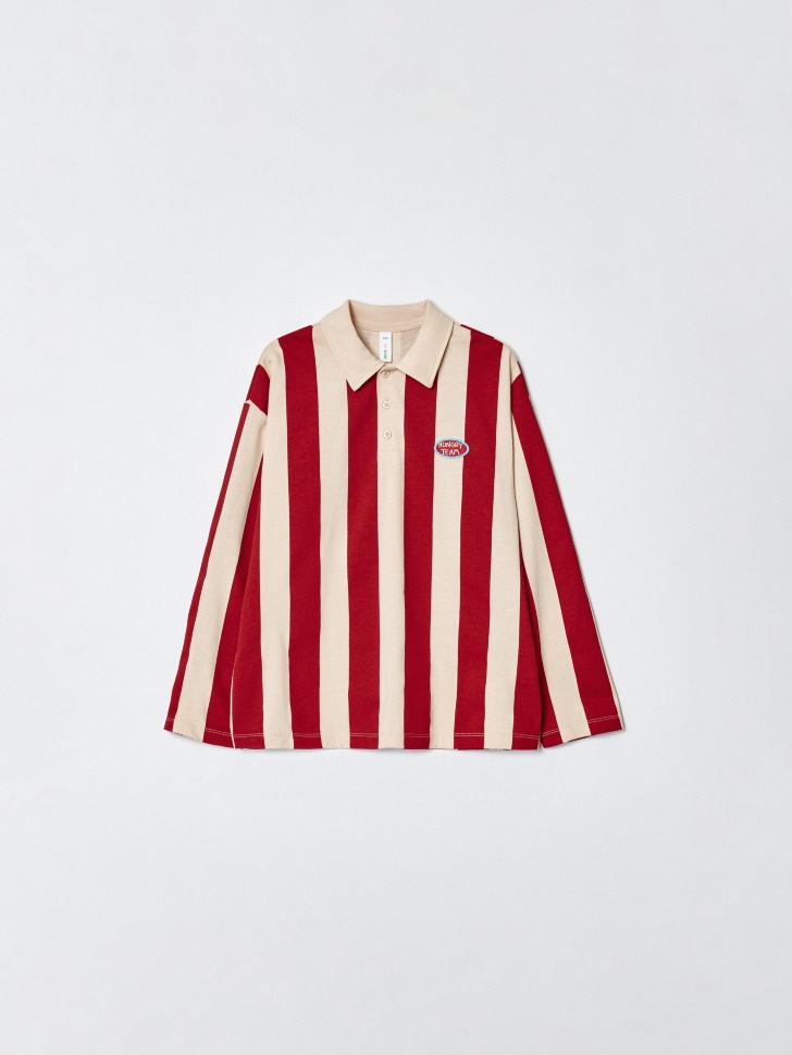 трикотажное поло в полоску для мальчиков по цене 1899 руб вид справа