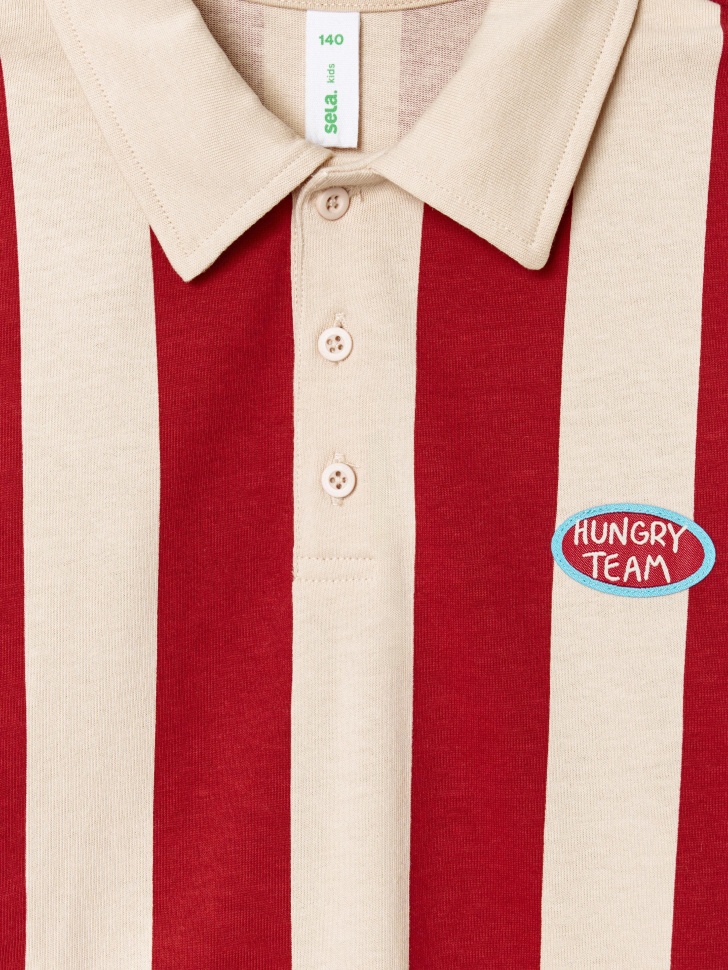 трикотажное поло в полоску для мальчиков из россии вид сбоку