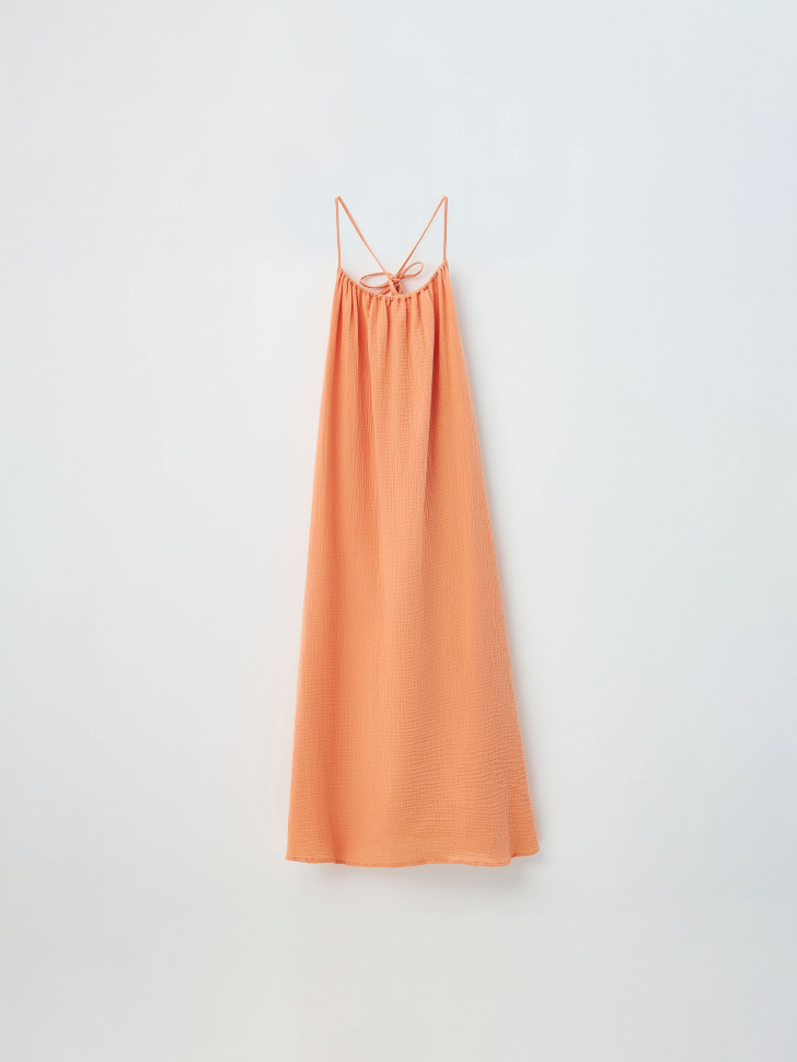 Длинное платье из муслина (оранжевый, M) sela 4680168532283 - фото 7