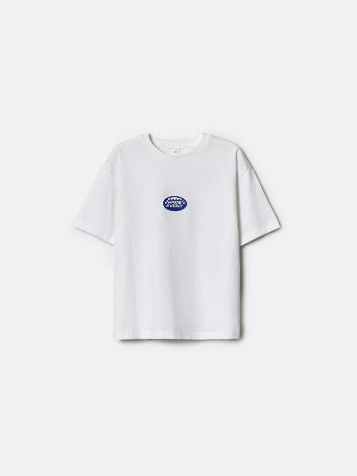 Футболка SELA оверсайз с принтом, белый, арт. 42212