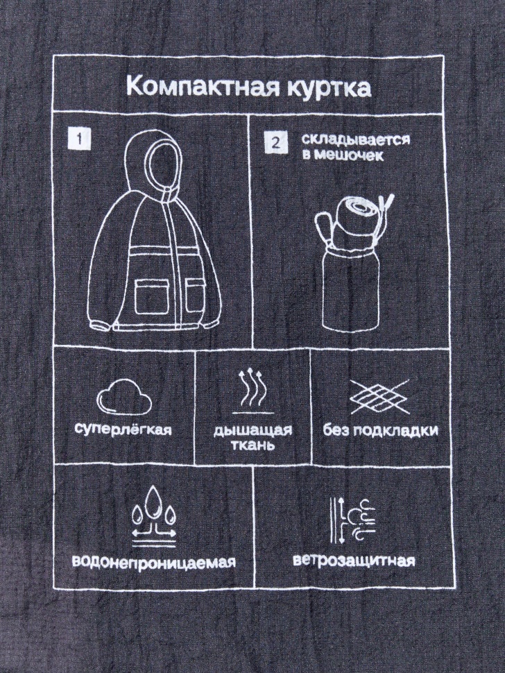 ветровка из нейлона с сумкой-мешком для мальчиков универсального стиля с лицевой стороны