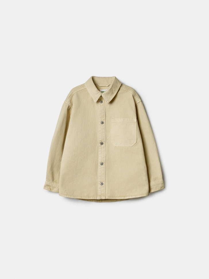 Детская джинсовая рубашка оверсайз Sela, бежевый, арт. 43761