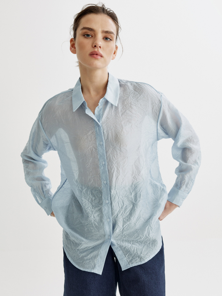 Рубашка оверсайз SELA, голубой, арт. 42816