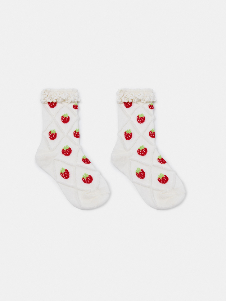 Длинные носки Sela с оборкой для девочек, разноцветный, арт. 52233