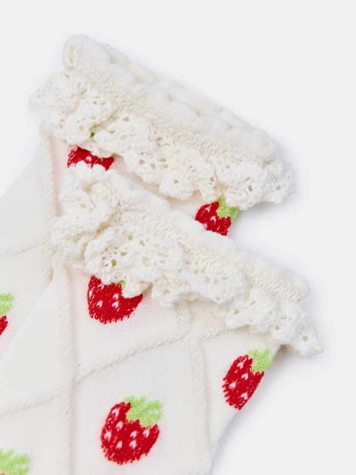 длинные носки с оборкой для девочек от бренда sela вид слева