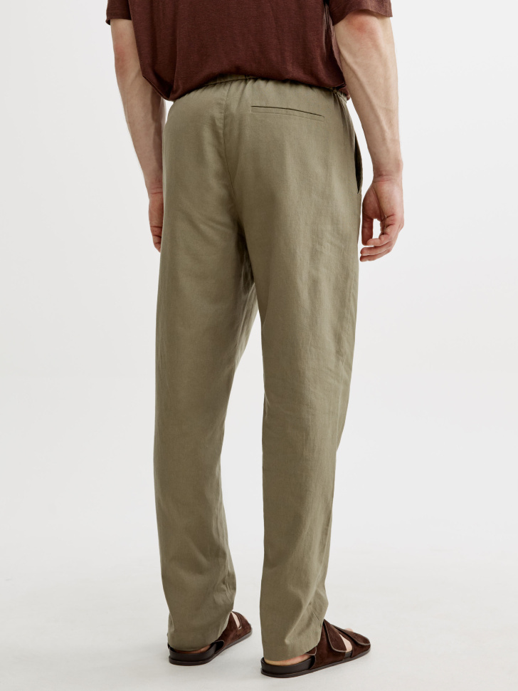 прямые брюки из смесового льна по цене 3999 руб вид справа