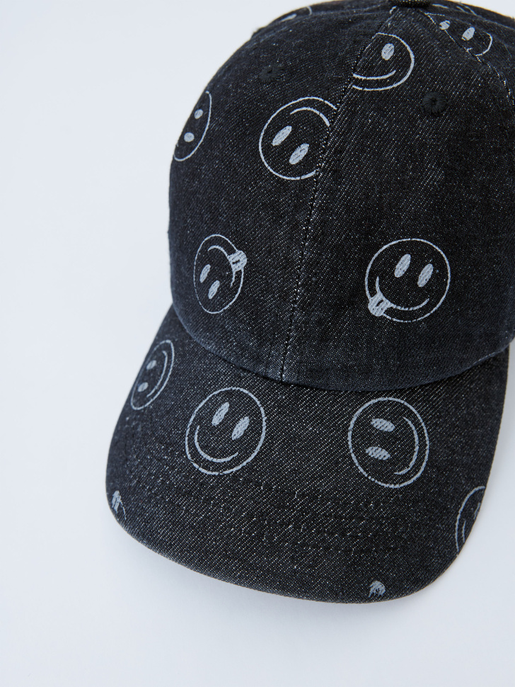 

Джинсовая бейсболка с принтом детская