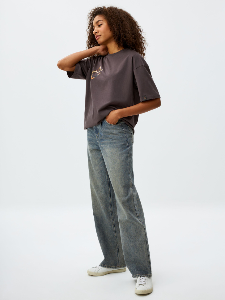 

Джинсы Wide Leg с винтажной стиркой