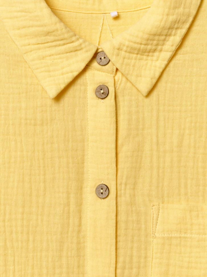 рубашка оверсайз из муслина из хлопка спереди