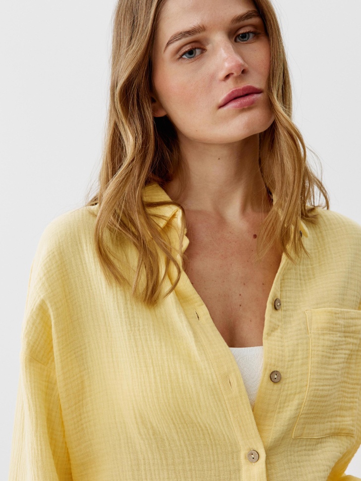 рубашка оверсайз из муслина из россии вид сбоку