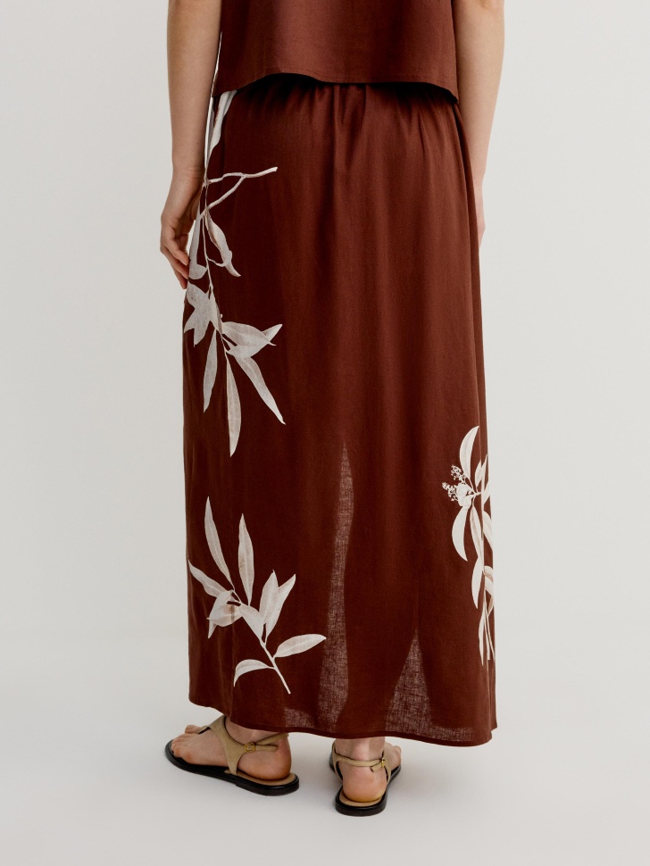 юбка с запахом из смесового льна по цене 2999 руб вид справа