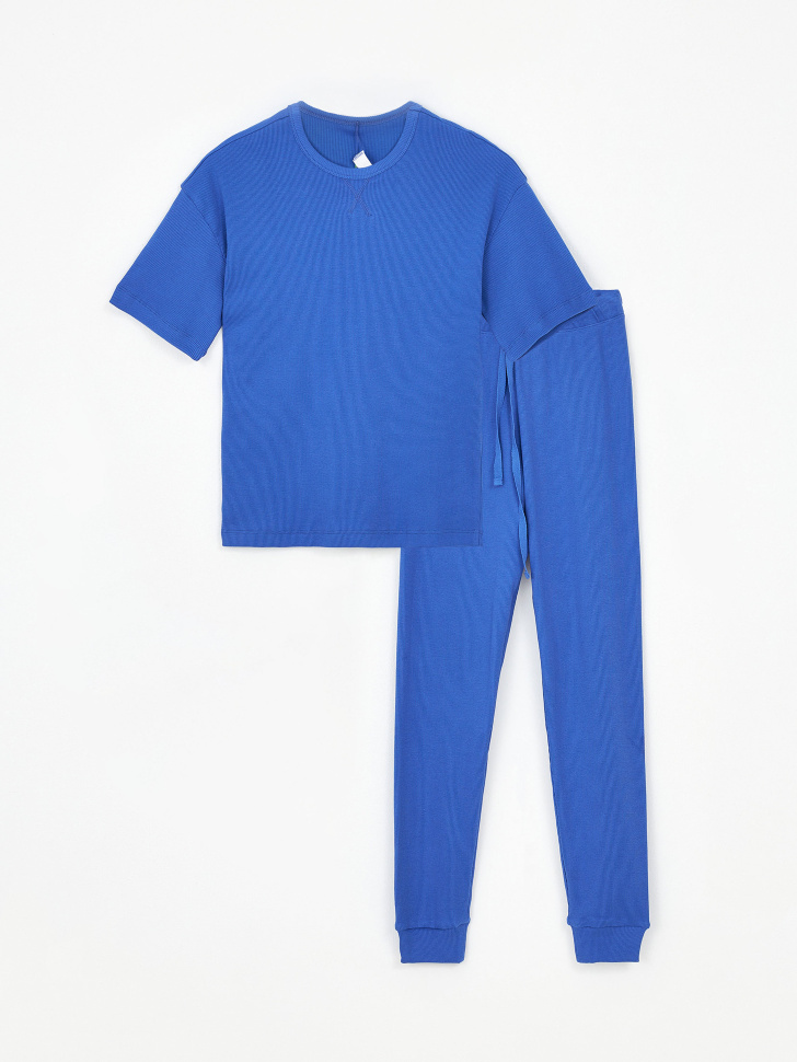 Трикотажная пижама для мальчиков (синий, 158-164)