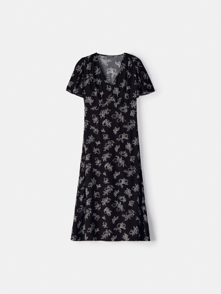 Платье миди Sela с принтом, черный, арт. 55054