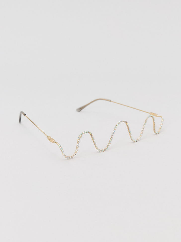 карнавальные очки с декором из страз для девочек от бренда sela вид слева