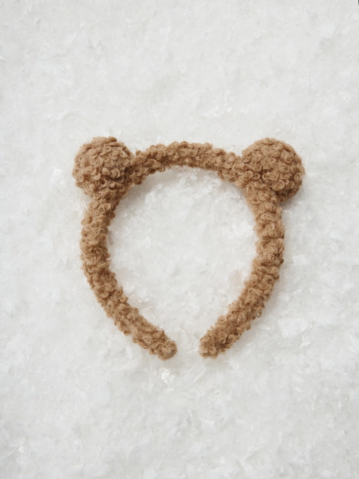 

Пушистый ободок с ушками для девочек