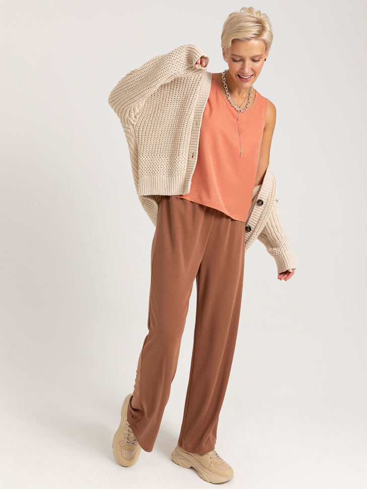 

Топ из фактурной ткани, Оранжевый