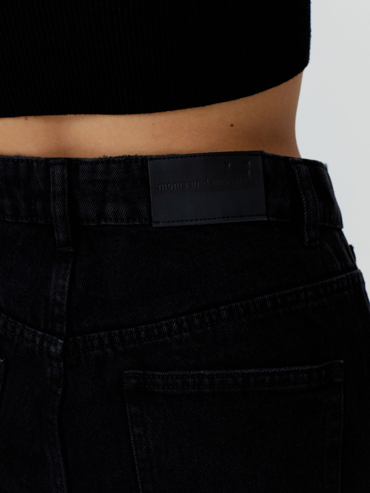Базовые джинсы мом (черный, XXS) от Sela