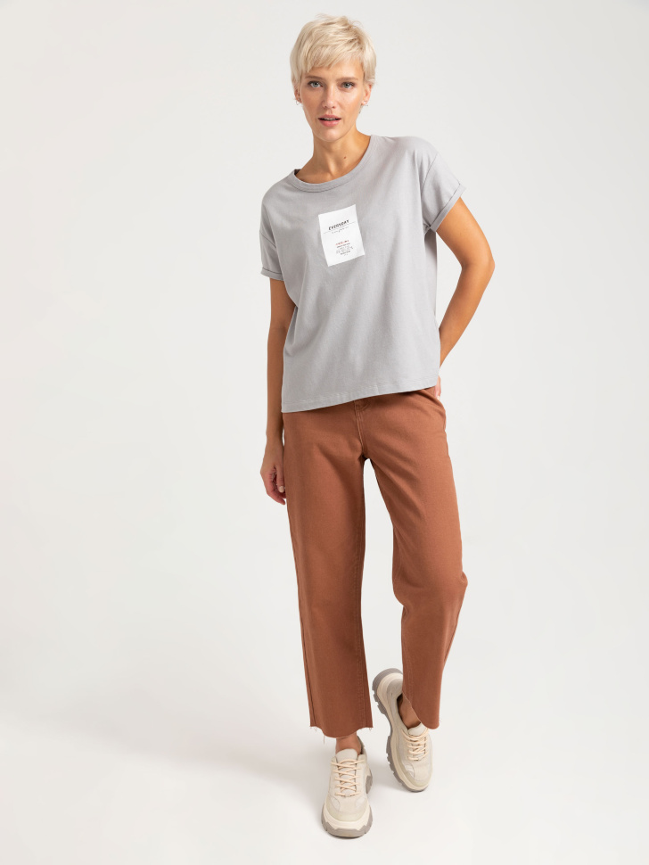 

Футболка с принтом, Серый