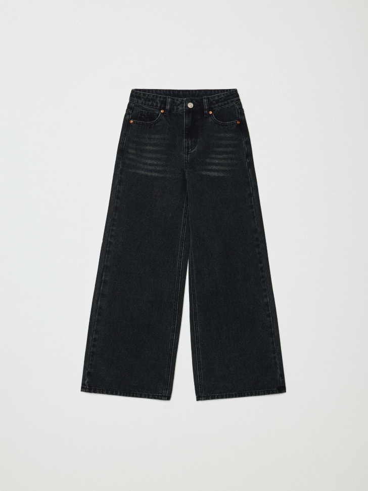 черные джинсы wide leg для девочек 4610517104687 фотография