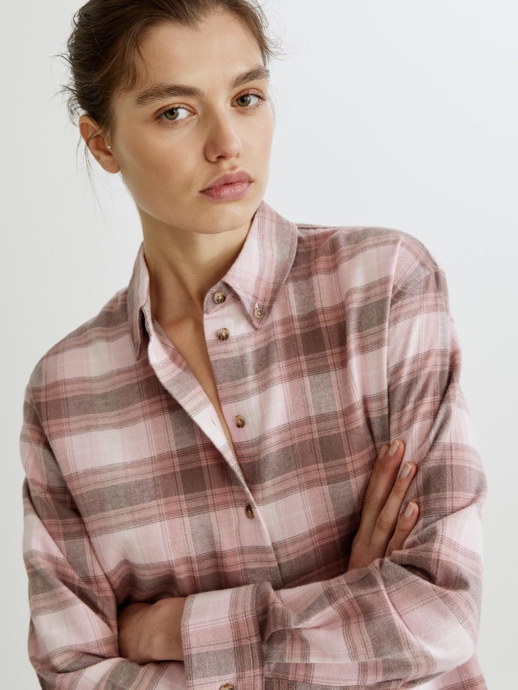 рубашка оверсайз из хлопка из россии вид сбоку