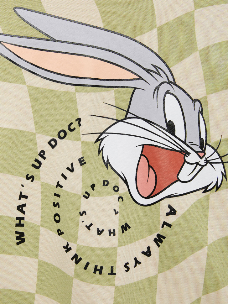 Свитшот с принтом Bugs Bunny для мальчиков (зеленый, 98) sela 4680129352516 - фото 4