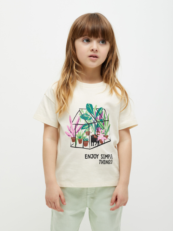 

Футболка с принтом для девочек, Белый