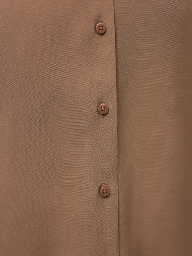 Рубашка оверсайз из модала (коричневый, M) sela 4680129489458 - фото 4