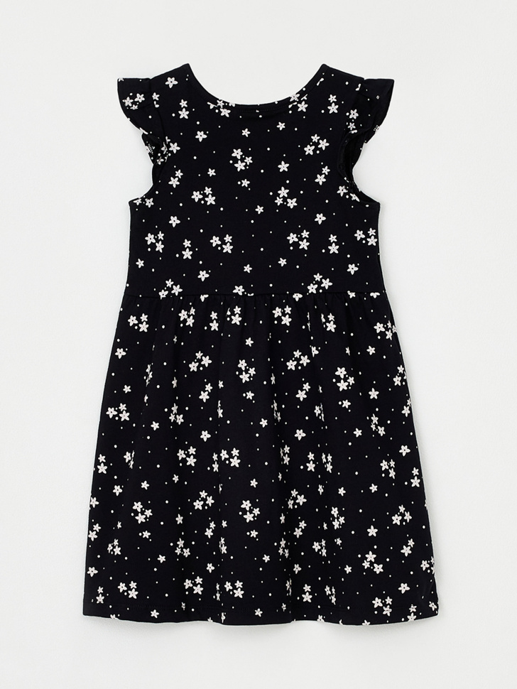Трикотажное платье с принтом для девочек (черный, 116) sela 4680168737664 - фото 2