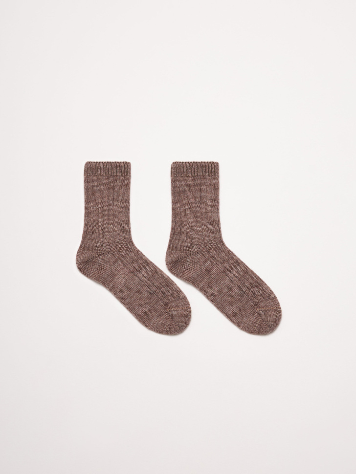 Носки из смесовой шерсти для девочек (коричневый, 22-23) sela 4680168151972 - фото 1