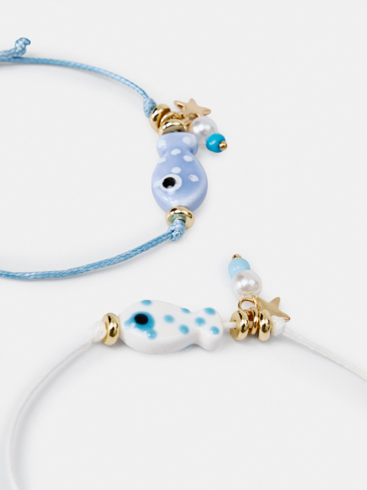 набор из 2 браслетов с яркими подвесками для девочек по цене 499 руб вид справа