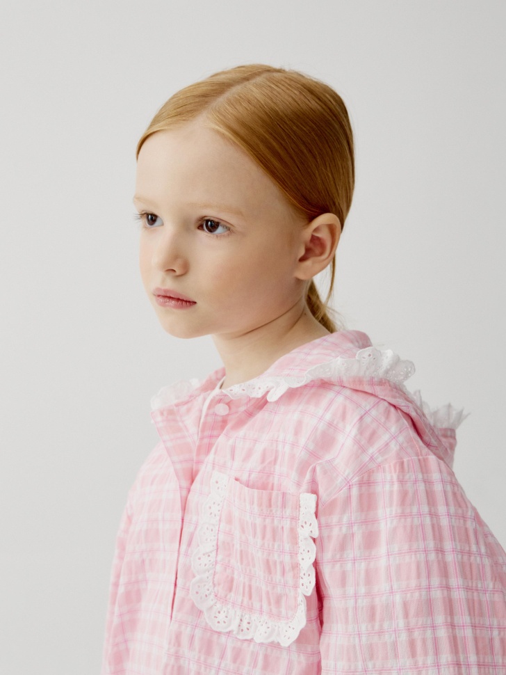 рубашка с капюшоном для девочек по цене 2499 руб вид справа