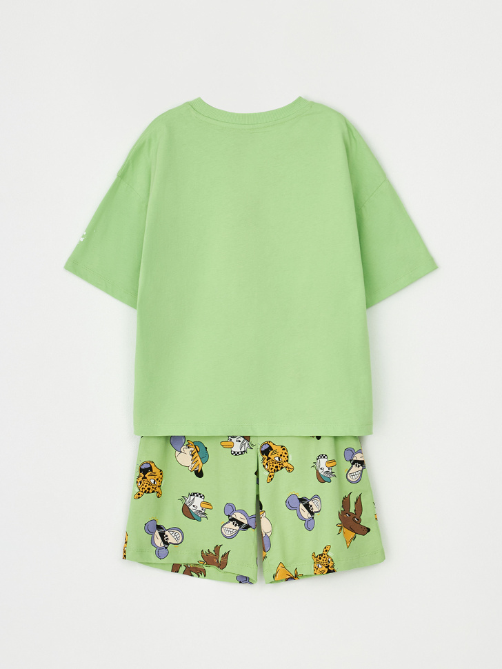 Пижама с принтом для мальчиков (зеленый, 146-152) sela 4680168397493 - фото 6