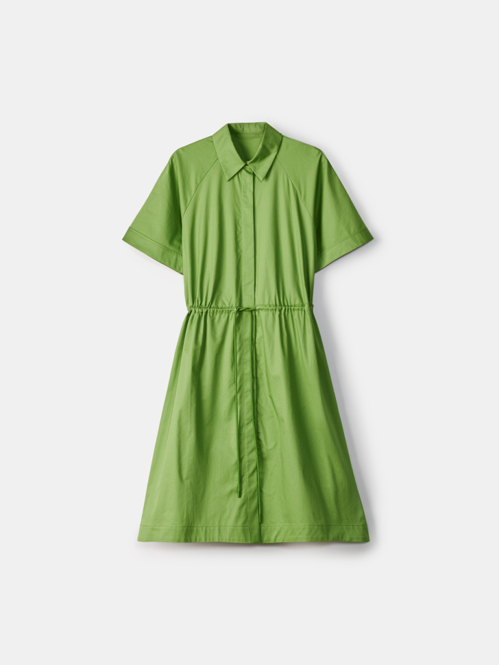 Платье-рубашка Sela миди с поясом, зеленый, арт. 54734
