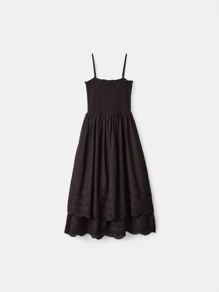Платье миди Sela с вышивкой, черный, арт. 54943